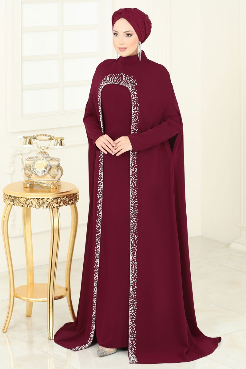 Burgundy Contrast Detail Tunic - Modest Wear