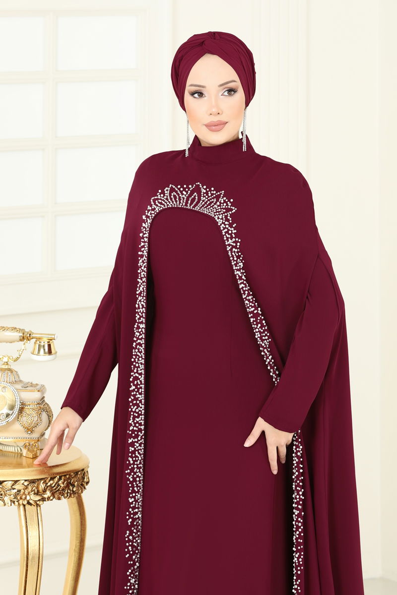 Burgundy Contrast Detail Tunic - Modest Wear