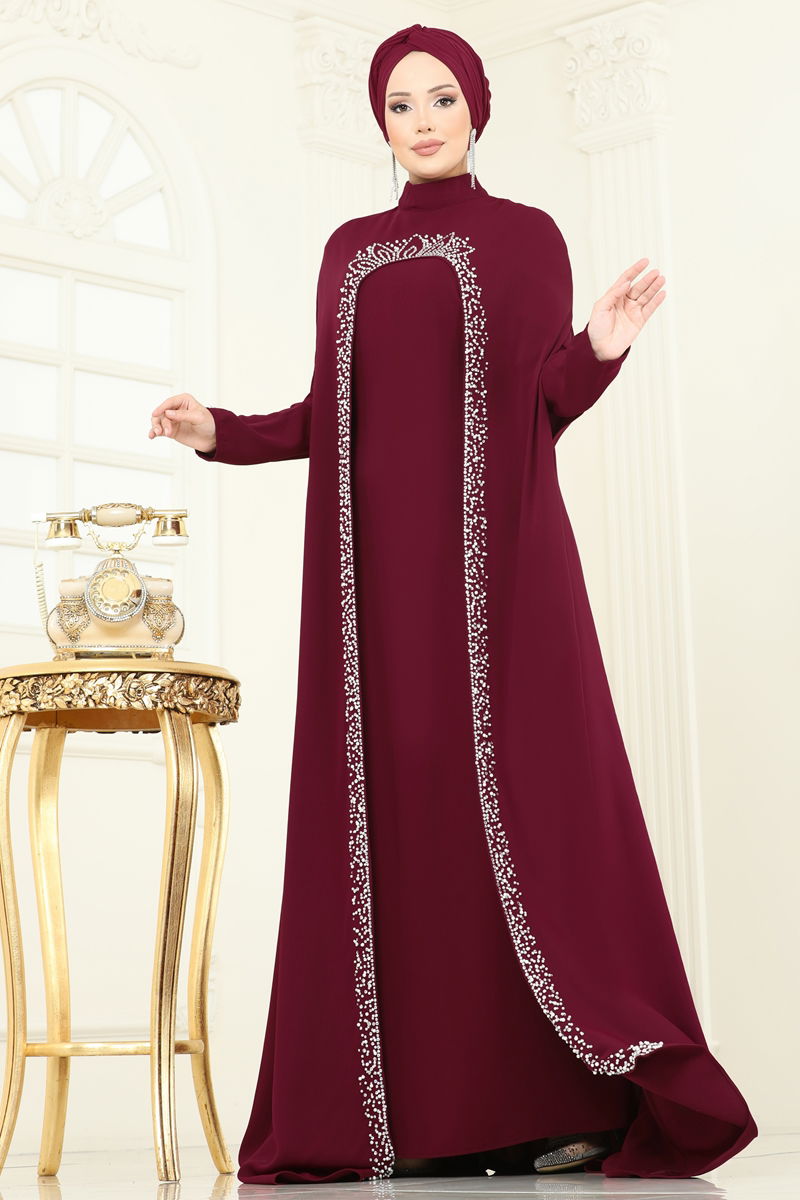 Burgundy Contrast Detail Tunic - Modest Wear