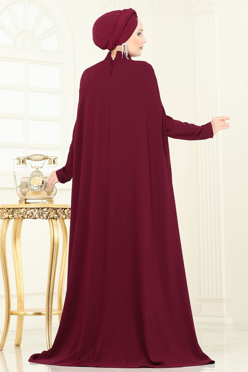 Burgundy Contrast Detail Tunic - Modest Wear