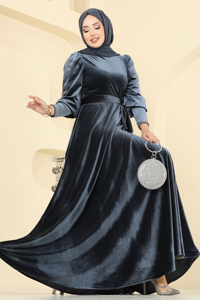 Evening Dress 2586 Mey846 Anthracite Modest Fashion