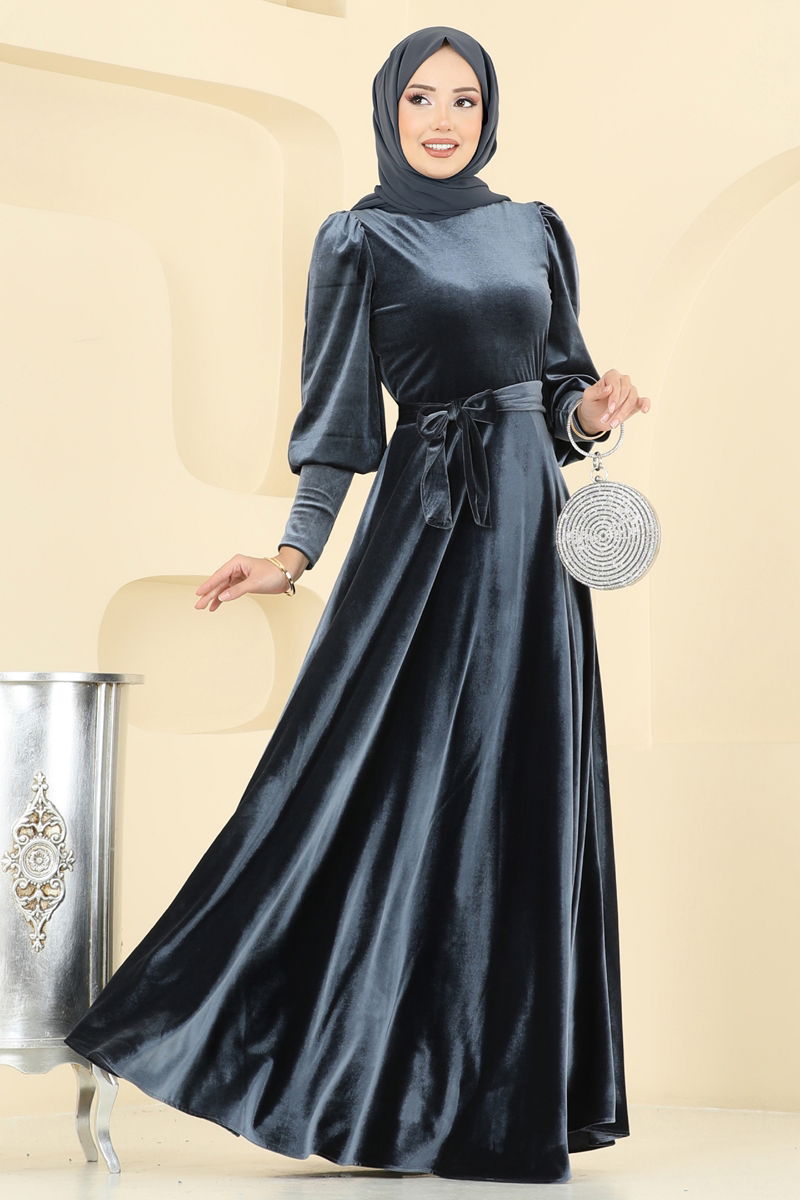 Evening Dress 2586 Mey846 Anthracite Modest Fashion