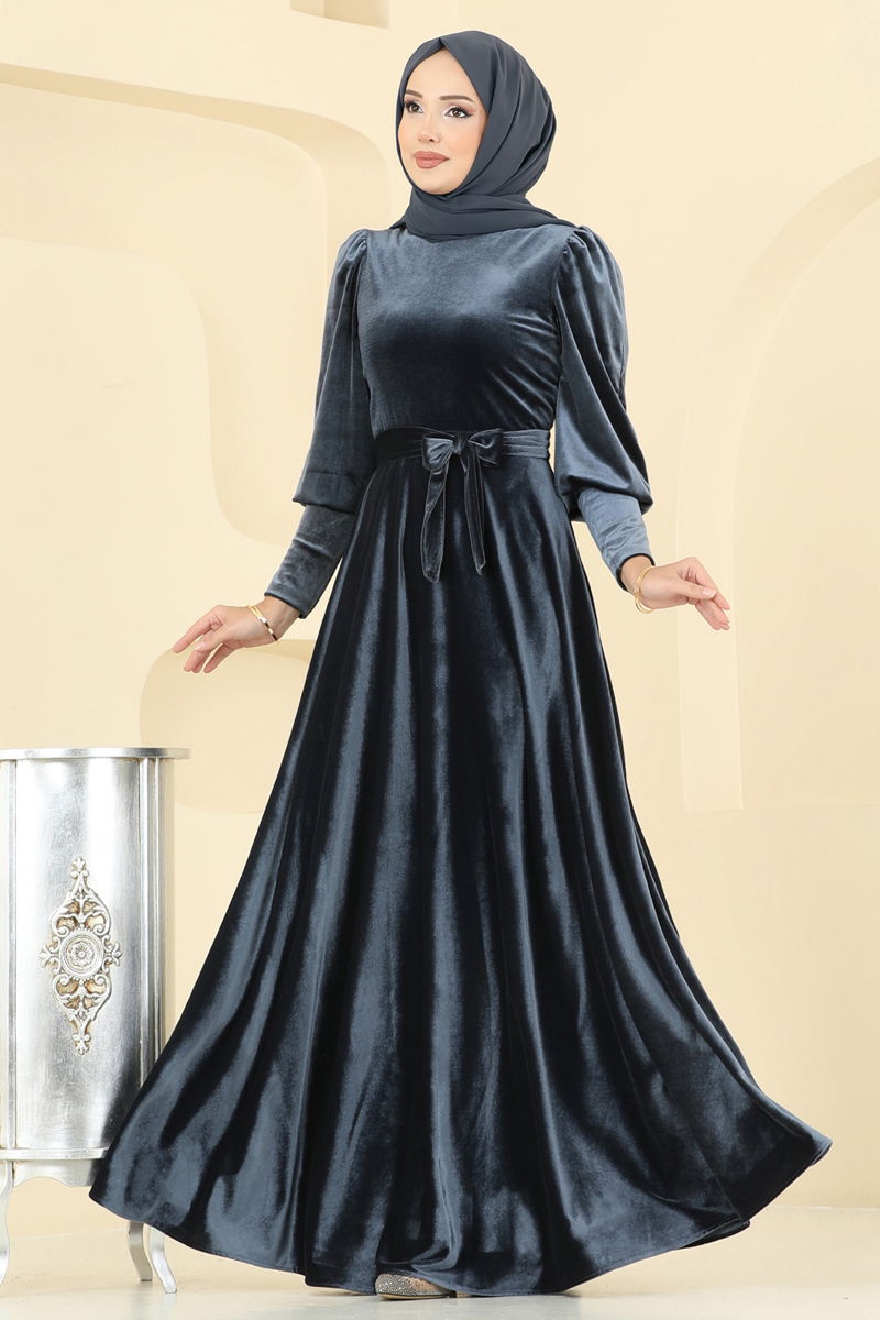 Evening Dress 2586 Mey846 Anthracite Modest Fashion