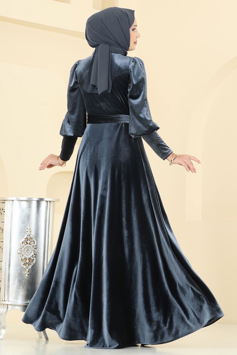 Evening Dress 2586 Mey846 Anthracite Modest Fashion
