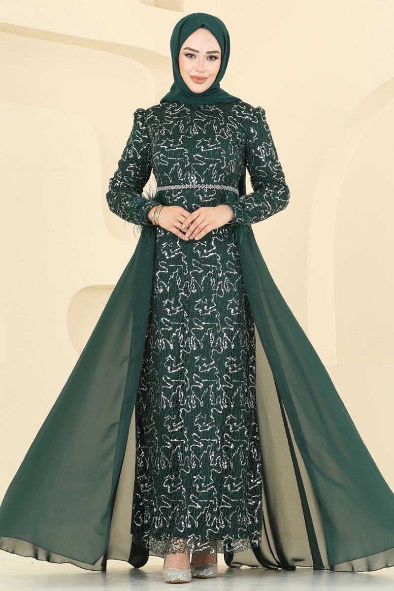 Emerald Evening Dress 2830ELC1143 - Elegant Modest Wear