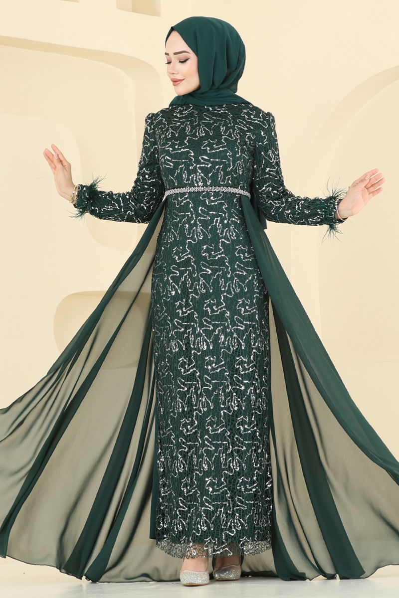 Emerald Evening Dress 2830ELC1143 - Elegant Modest Wear