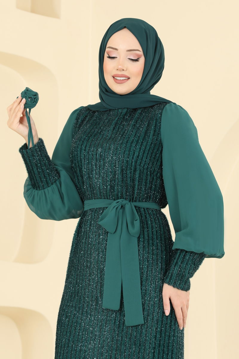 Emerald Evening Dress - Modest Style 2841ELCK1161