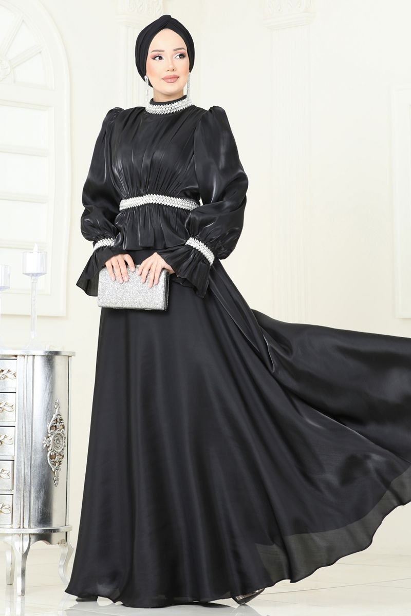 Evening Dress Black - Modest Wear Maxi Gown