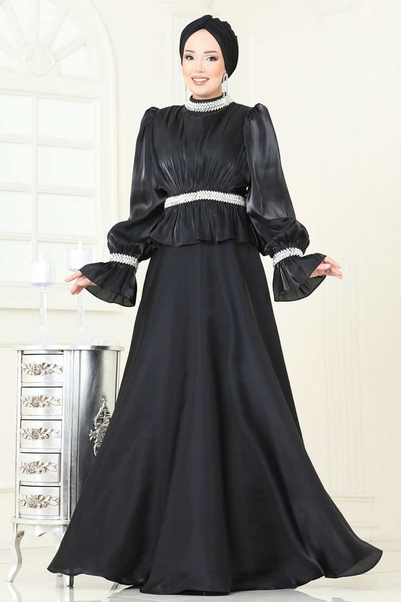 Evening Dress Black - Modest Wear Maxi Gown