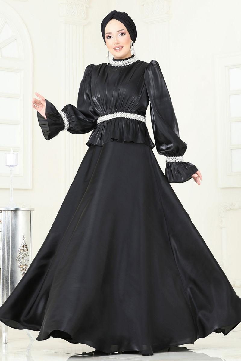 Evening Dress Black - Modest Wear Maxi Gown