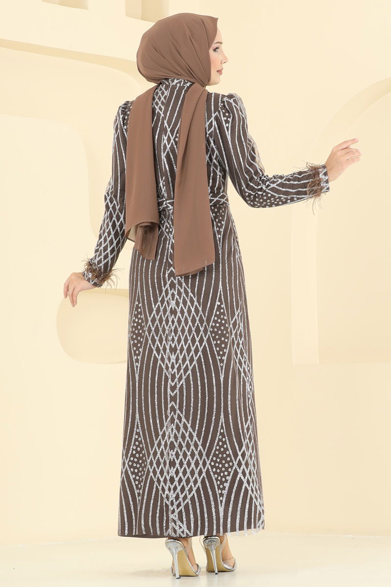 Evening Dress 8017YG95 Brown Modest Wear
