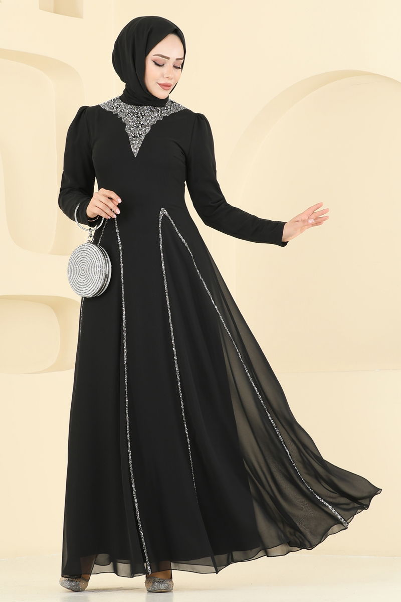 Black Evening Dress - Elegant Modest Fashion