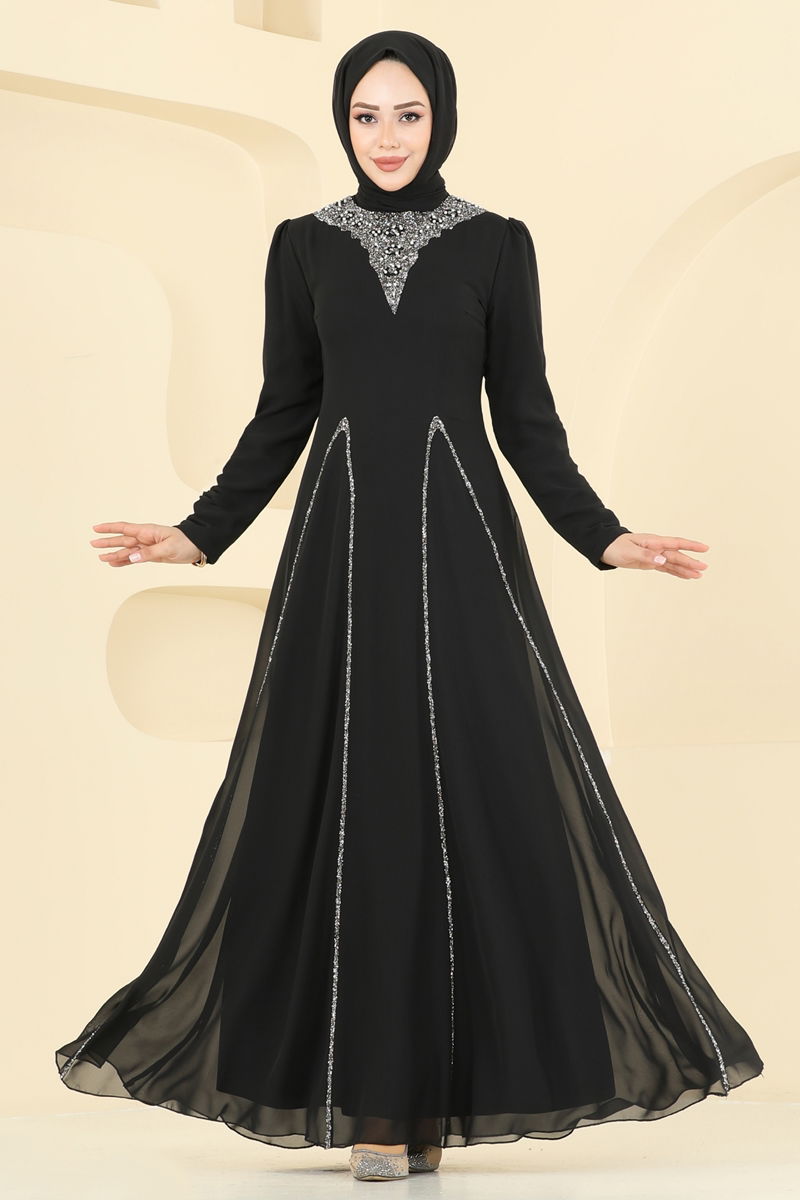 Black Evening Dress - Elegant Modest Fashion