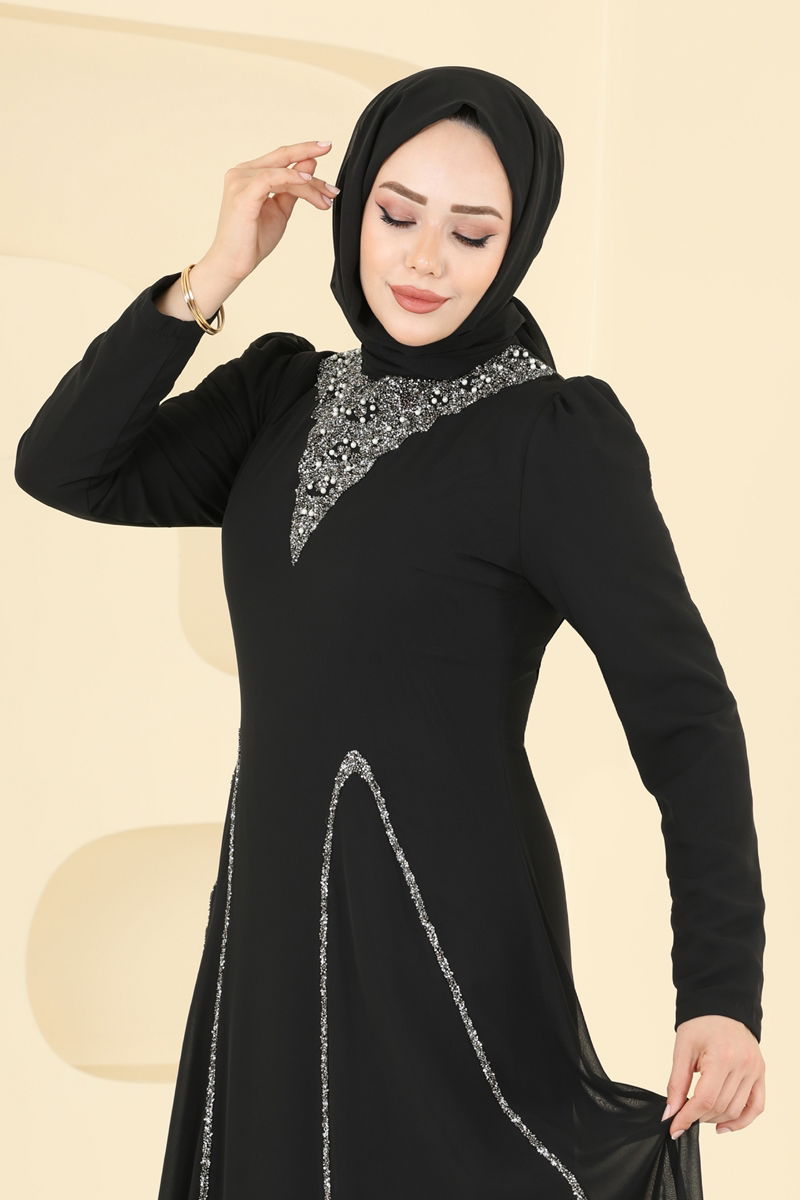 Black Evening Dress - Elegant Modest Fashion