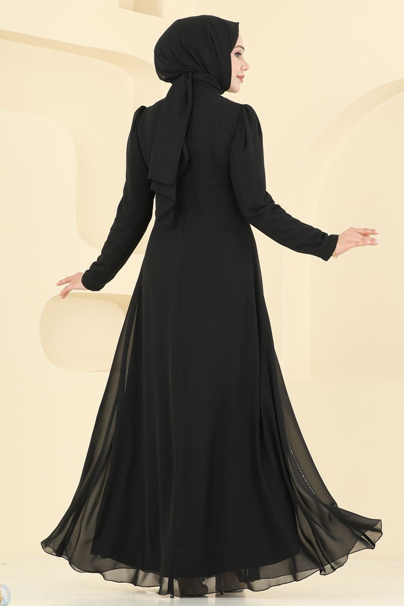 Black Evening Dress - Elegant Modest Fashion