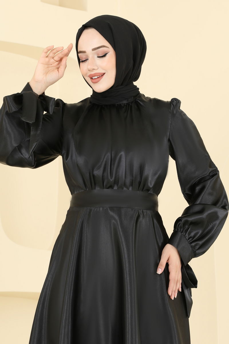 Evening Dress ASM2746 Black Modest Hijab Fashion