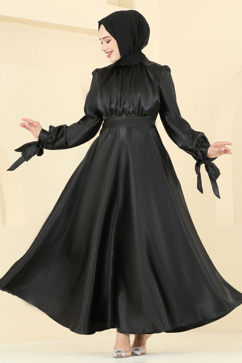 Evening Dress ASM2746 Black Modest Hijab Fashion