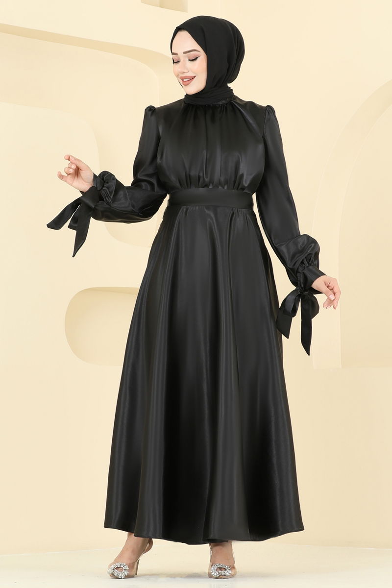 Evening Dress ASM2746 Black Modest Hijab Fashion