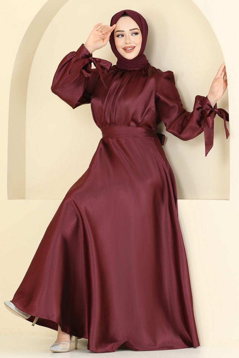 Evening Dress ASM2746 Burgundy Modest Wear