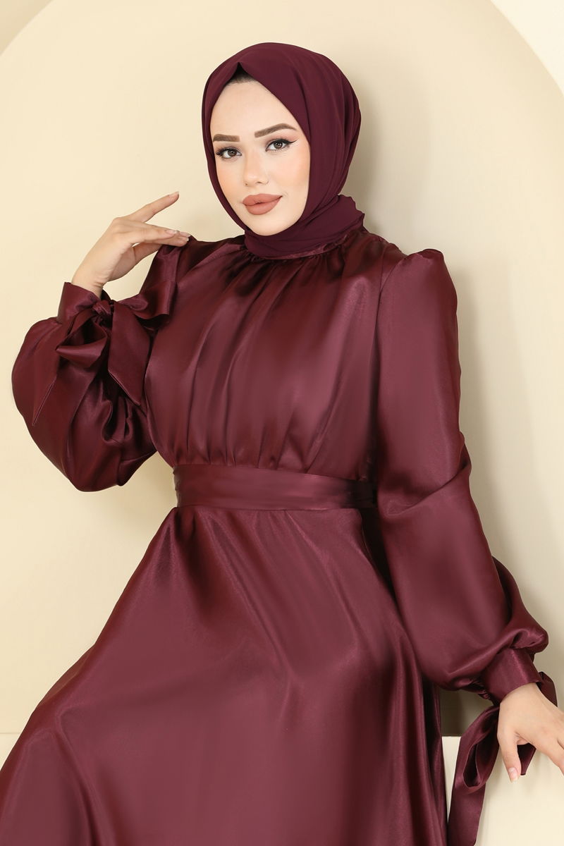 Evening Dress ASM2746 Burgundy Modest Wear