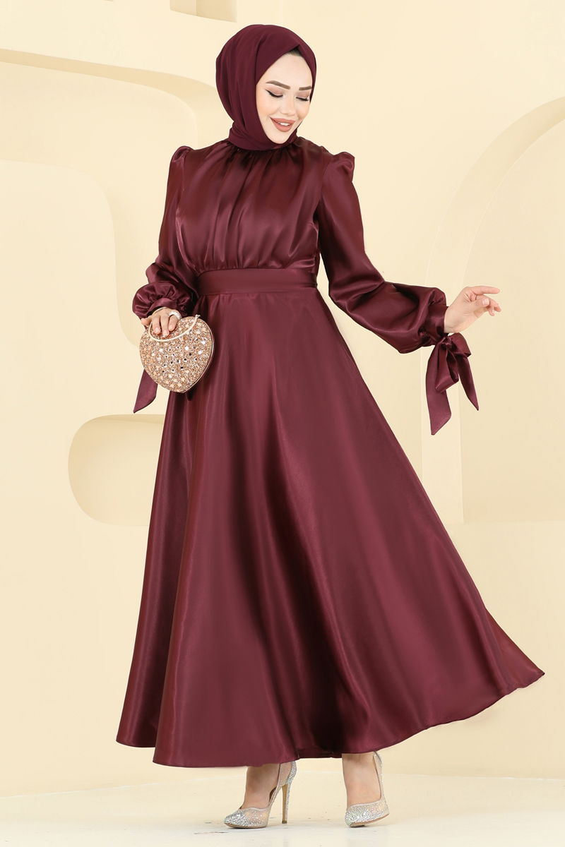 Evening Dress ASM2746 Burgundy Modest Wear