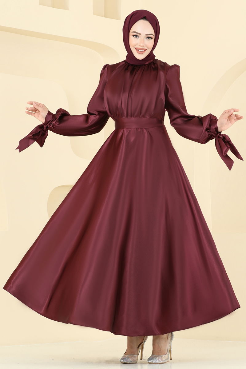 Evening Dress ASM2746 Burgundy Modest Wear