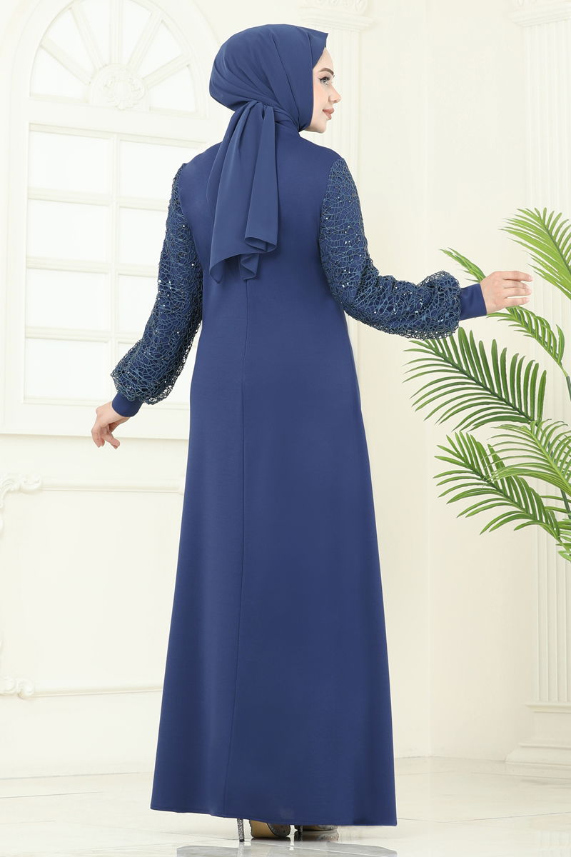 Evening Dress ASM2811 Light Navy Blue Modest Fashion