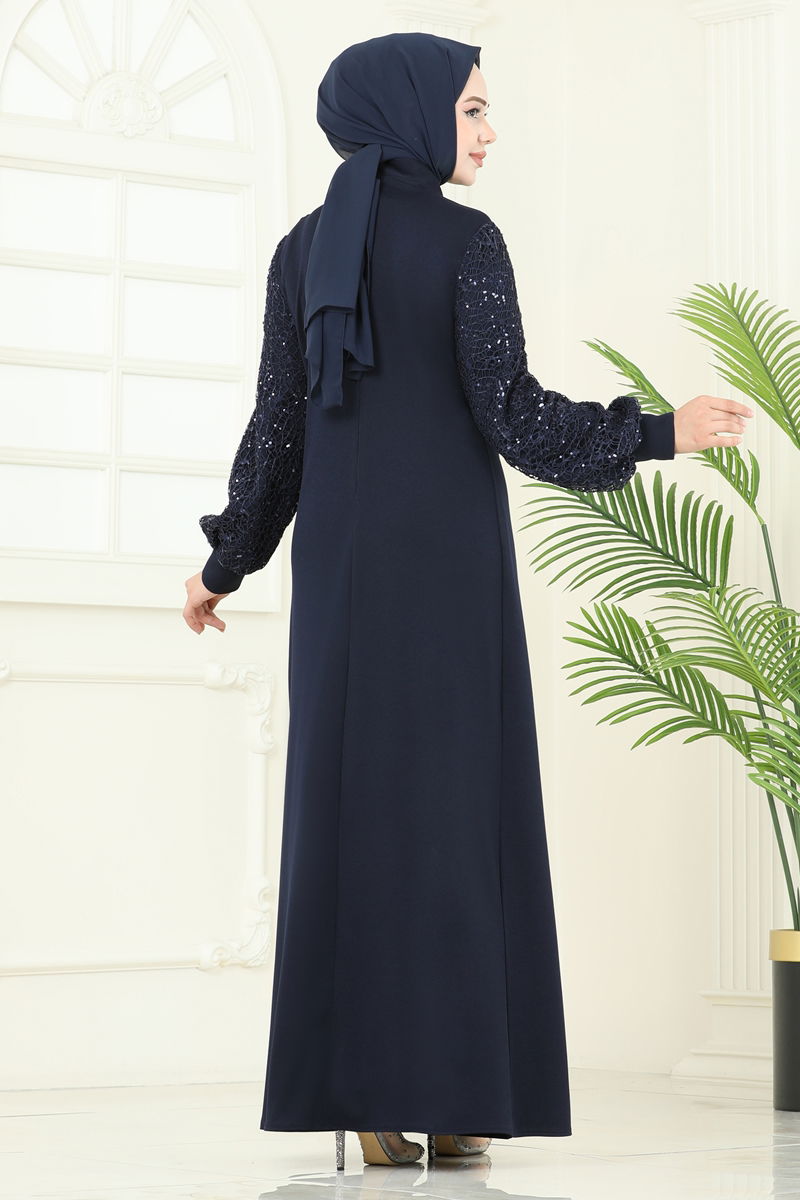 Evening Dress ASM2811 Navy Blue Modest Fit
